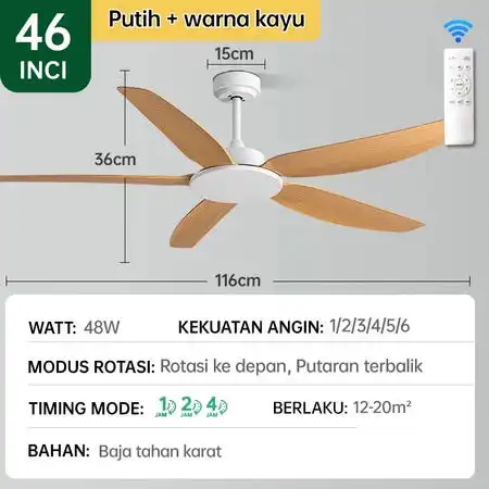 Kipas Angin Dengan Bilah Motif Kayu Berserat Kasar